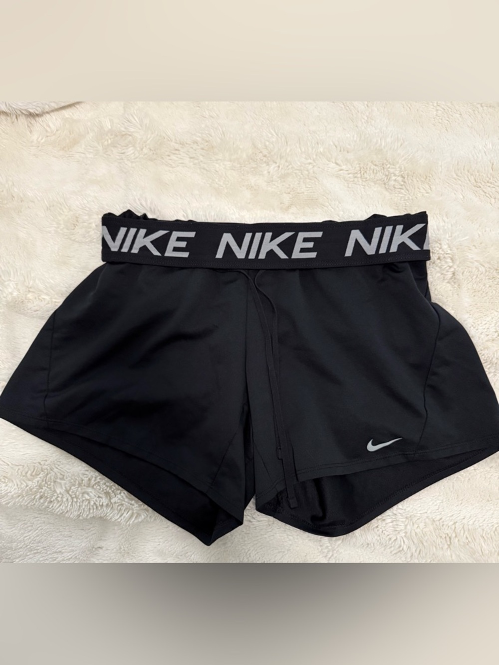 Nike Women’s Black Athletic Running Shorts with Reflective Swoosh